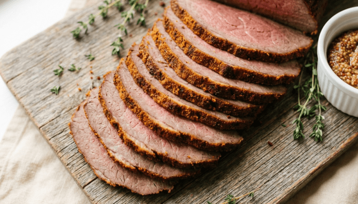 Mustard-Crusted Smoked Deli Roast Beef - Recipe Image